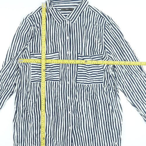 Brax Womens Blue White Striped Button-Up Shirt Size 14