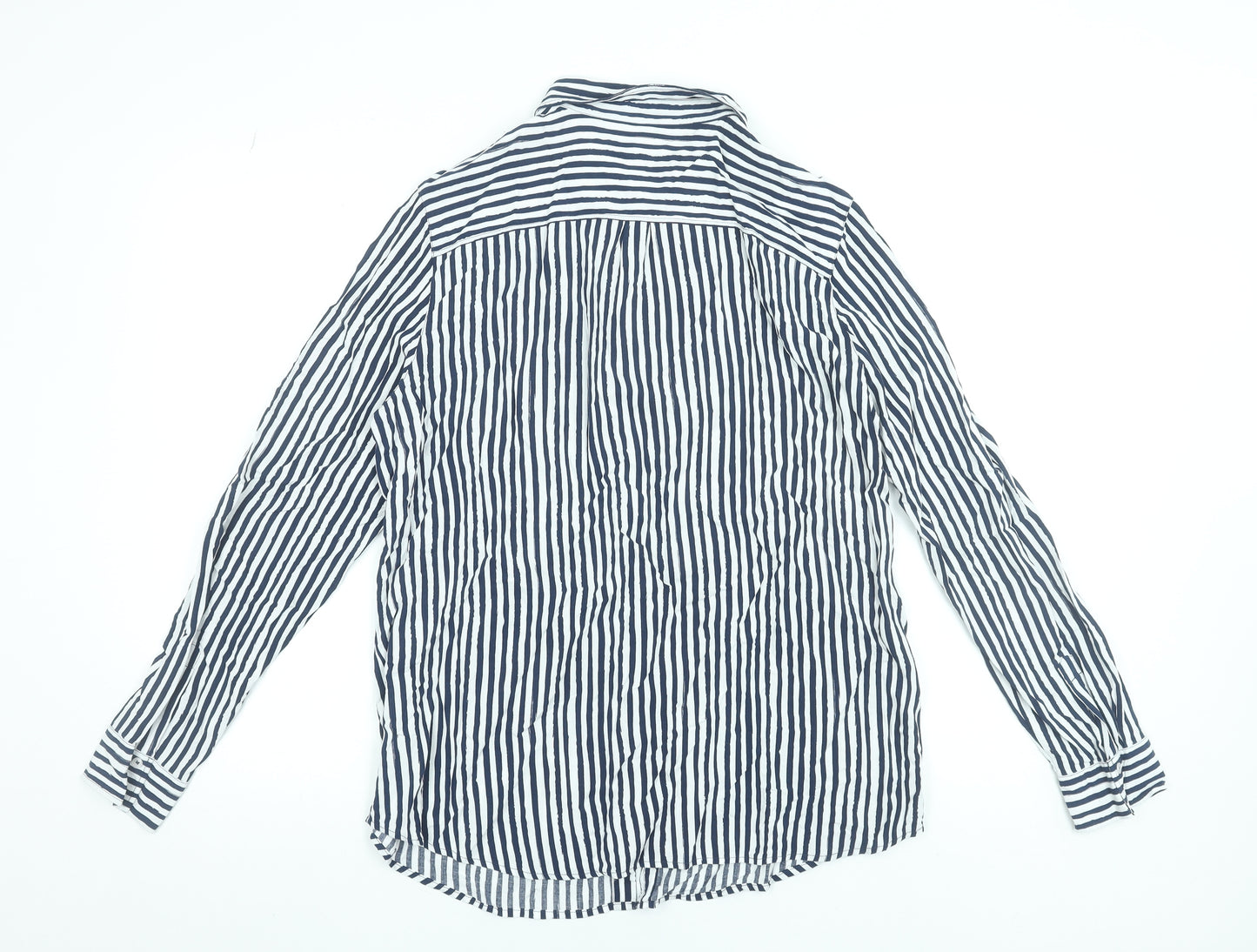 Brax Womens Blue White Striped Button-Up Shirt Size 14