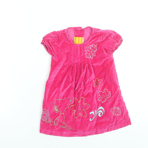 Peanuts Snoopy Girls Pink Velvet A-Line Dress 12 Months