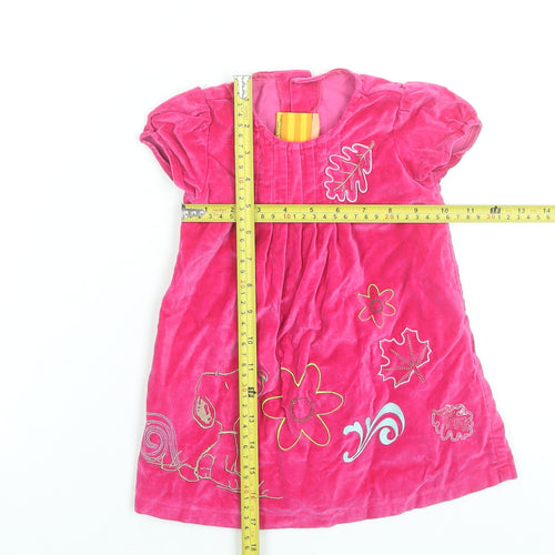 Peanuts Snoopy Girls Pink Velvet A-Line Dress 12 Months
