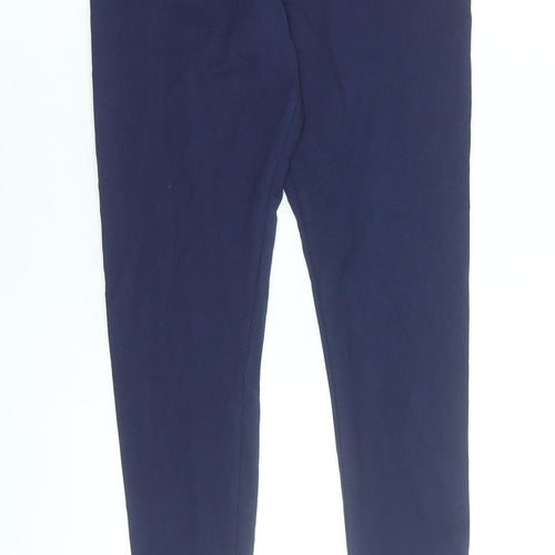 Puma Women Blue Cotton Stretch Sports Leggings Size S