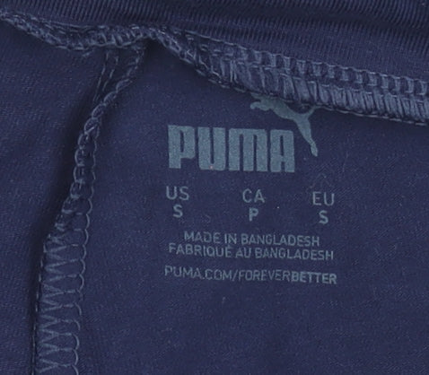 Puma Women Blue Cotton Stretch Sports Leggings Size S