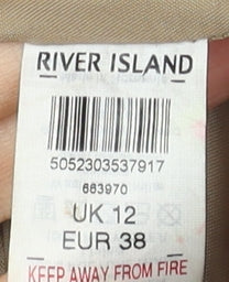 River Island Women Beige Faux Leather Croc Pencil Skirt Size 12