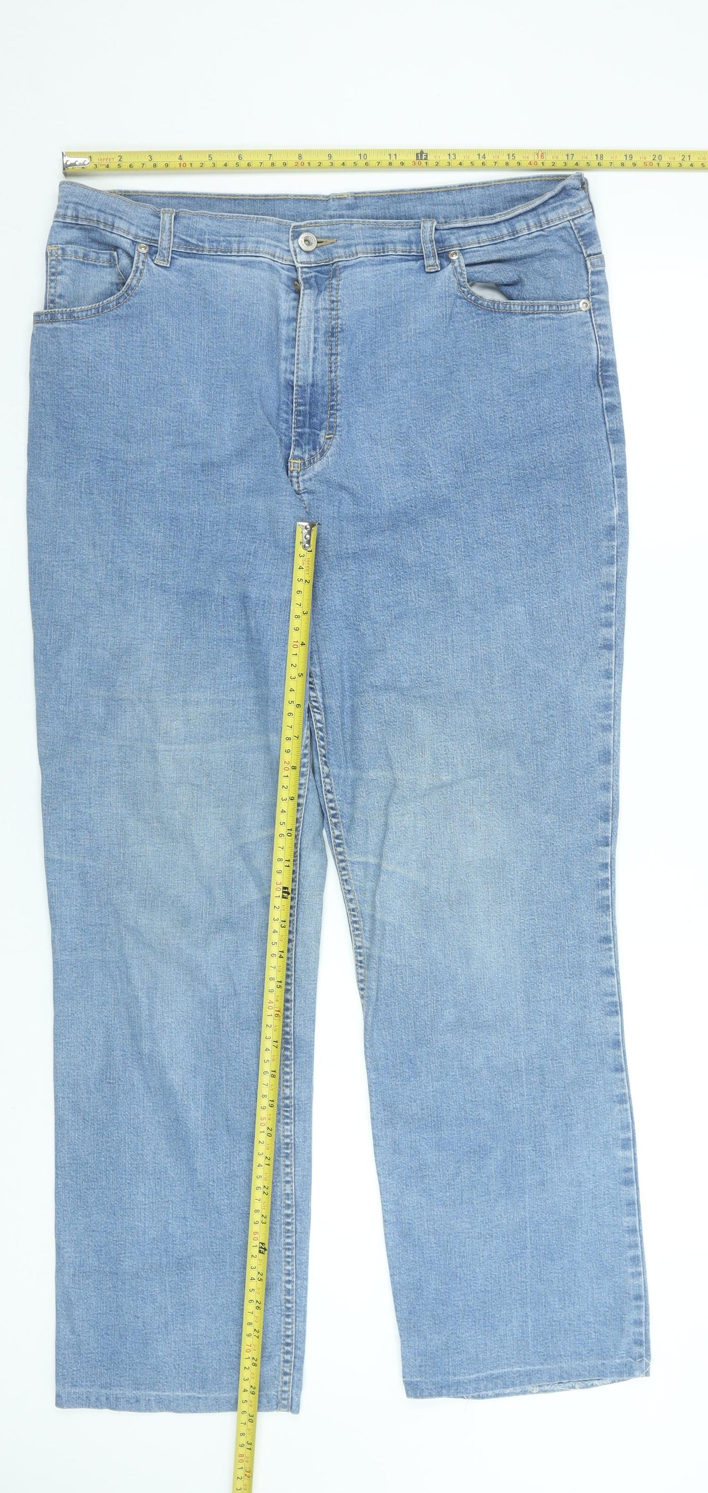 Marks and Spencer Women’s Blue Straight Leg Jeans Size 18 Regular Fit