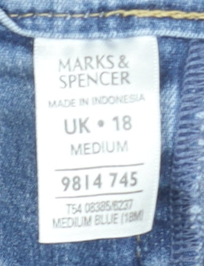 Marks and Spencer Women’s Blue Straight Leg Jeans Size 18 Regular Fit