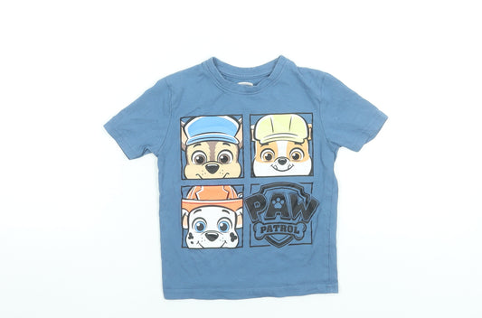 Nickelodeon Boys Blue Paw Patrol Short Sleeve Cotton T-Shirt 3-4 Years