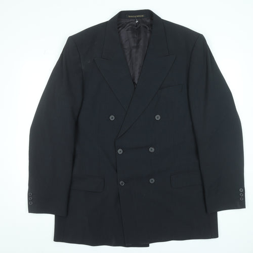 Marks and Spencer Men’s Blue Double Breasted Wool Blend Blazer 44L