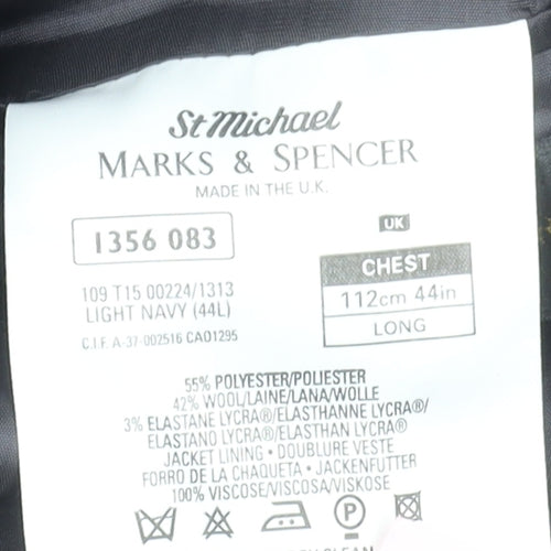Marks and Spencer Men’s Blue Double Breasted Wool Blend Blazer 44L