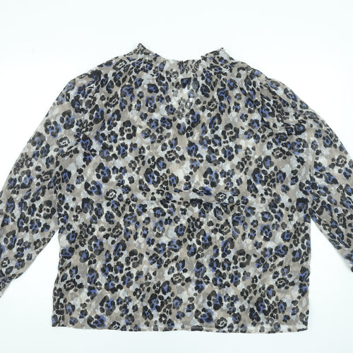 Marks and Spencer Women’s Brown Animal Print Chiffon Blouse Size 16