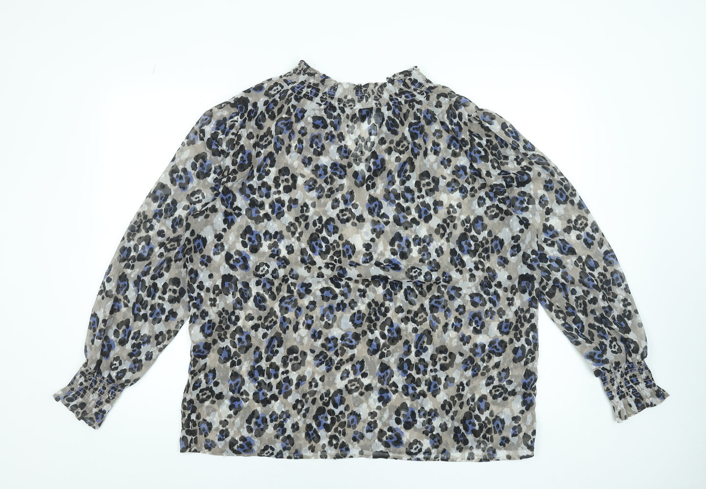 Marks and Spencer Women’s Brown Animal Print Chiffon Blouse Size 16