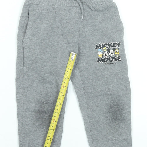 Disney Boys Grey Mickey Mouse Sweatpants 3-4 Years Jogger Trousers