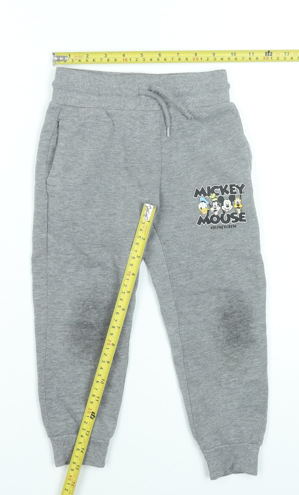 Disney Boys Grey Mickey Mouse Sweatpants 3-4 Years Jogger Trousers