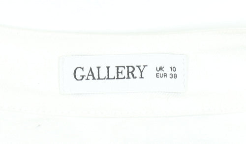 Gallery Women White Cotton Button Short Jacket UK 10