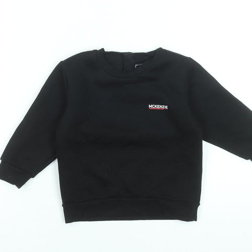 McKenzie Unisex Baby Black Crew Neck Long Sleeve Basic T-Shirt 18-24 Months