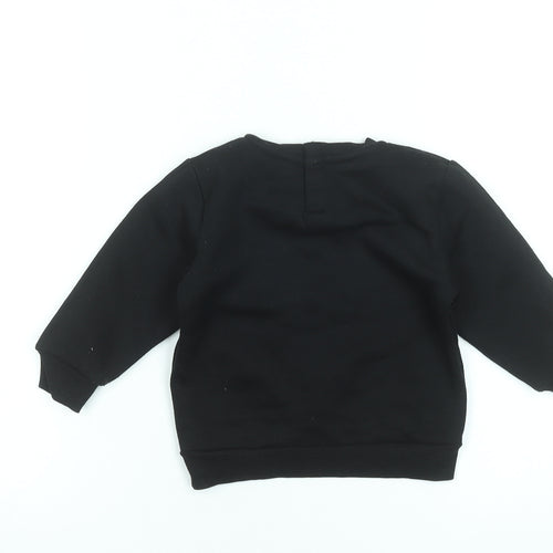 McKenzie Unisex Baby Black Crew Neck Long Sleeve Basic T-Shirt 18-24 Months