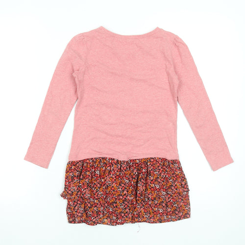 Dunnes Stores Girls Pink Butterfly Floral Skater Dress Age 7 Years