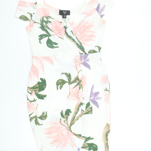 AX Paris Women's Floral Bodycon Dress Size 10 Multicoloured Off Shoulder