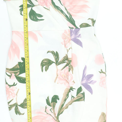 AX Paris Women's Floral Bodycon Dress Size 10 Multicoloured Off Shoulder
