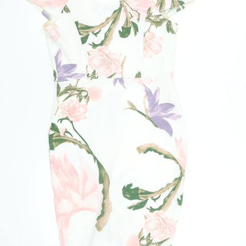 AX Paris Women's Floral Bodycon Dress Size 10 Multicoloured Off Shoulder
