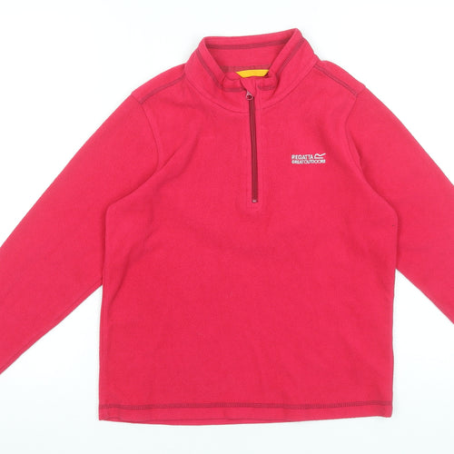 Regatta Girls Red Fleece 1/4 Zip Pullover Sweatshirt 11-12 Years