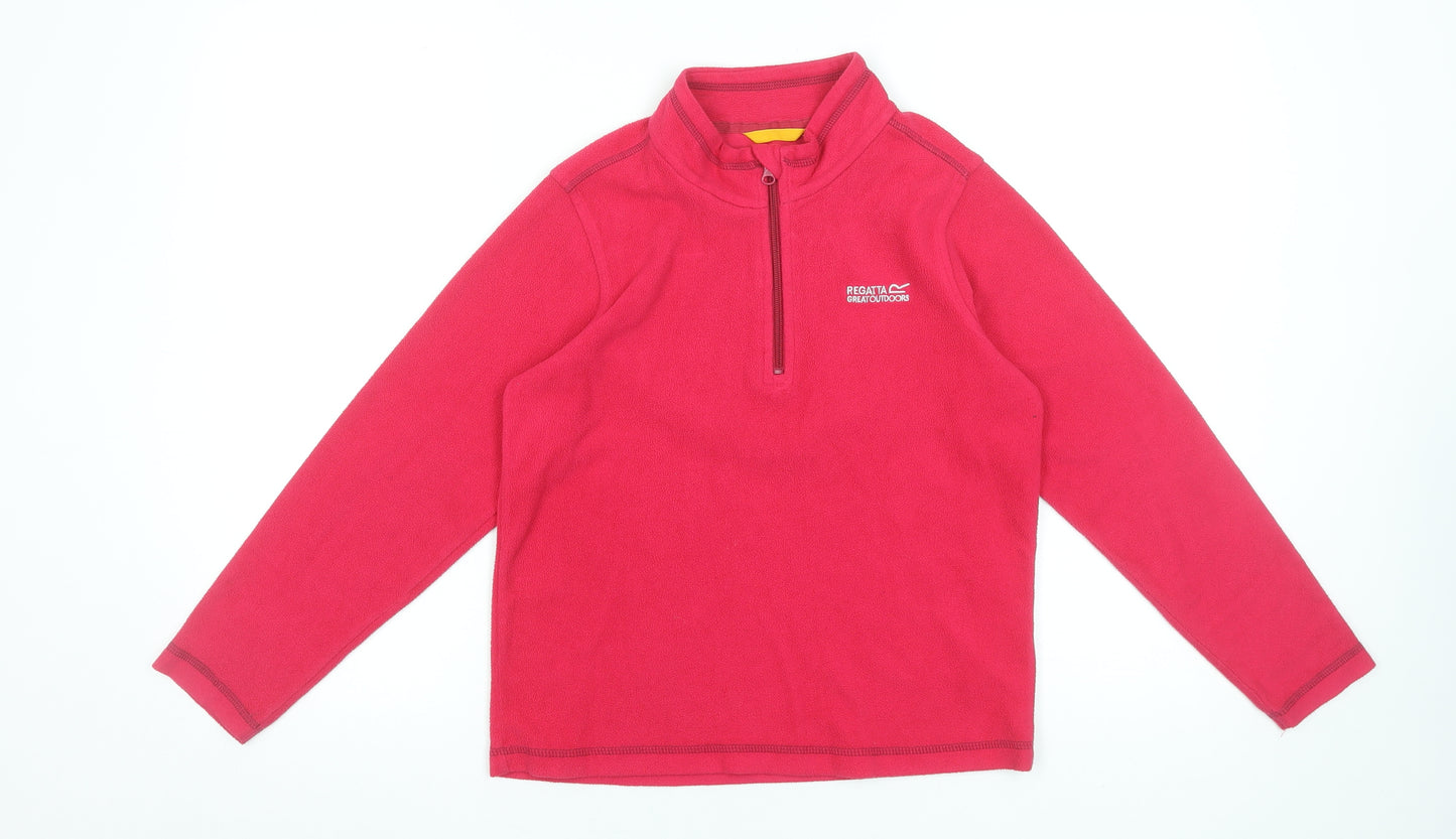 Regatta Girls Red Fleece 1/4 Zip Pullover Sweatshirt 11-12 Years