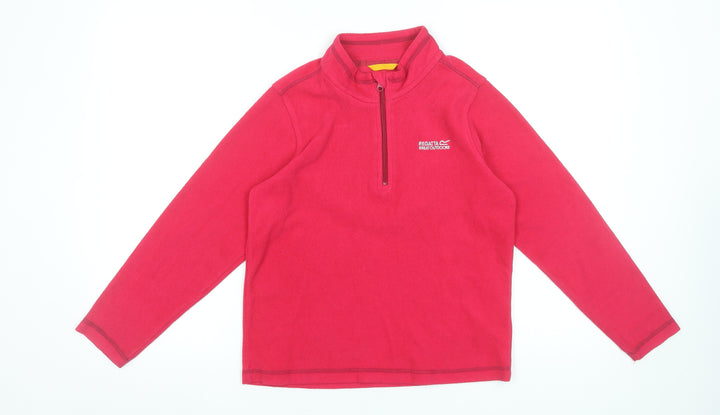 Regatta Girls Red Fleece 1/4 Zip Pullover Sweatshirt 11-12 Years