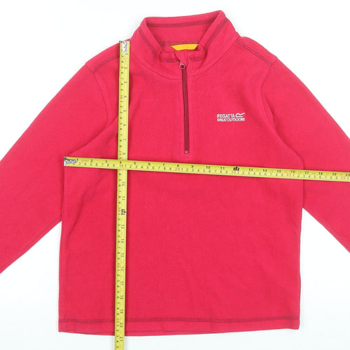 Regatta Girls Red Fleece 1/4 Zip Pullover Sweatshirt 11-12 Years