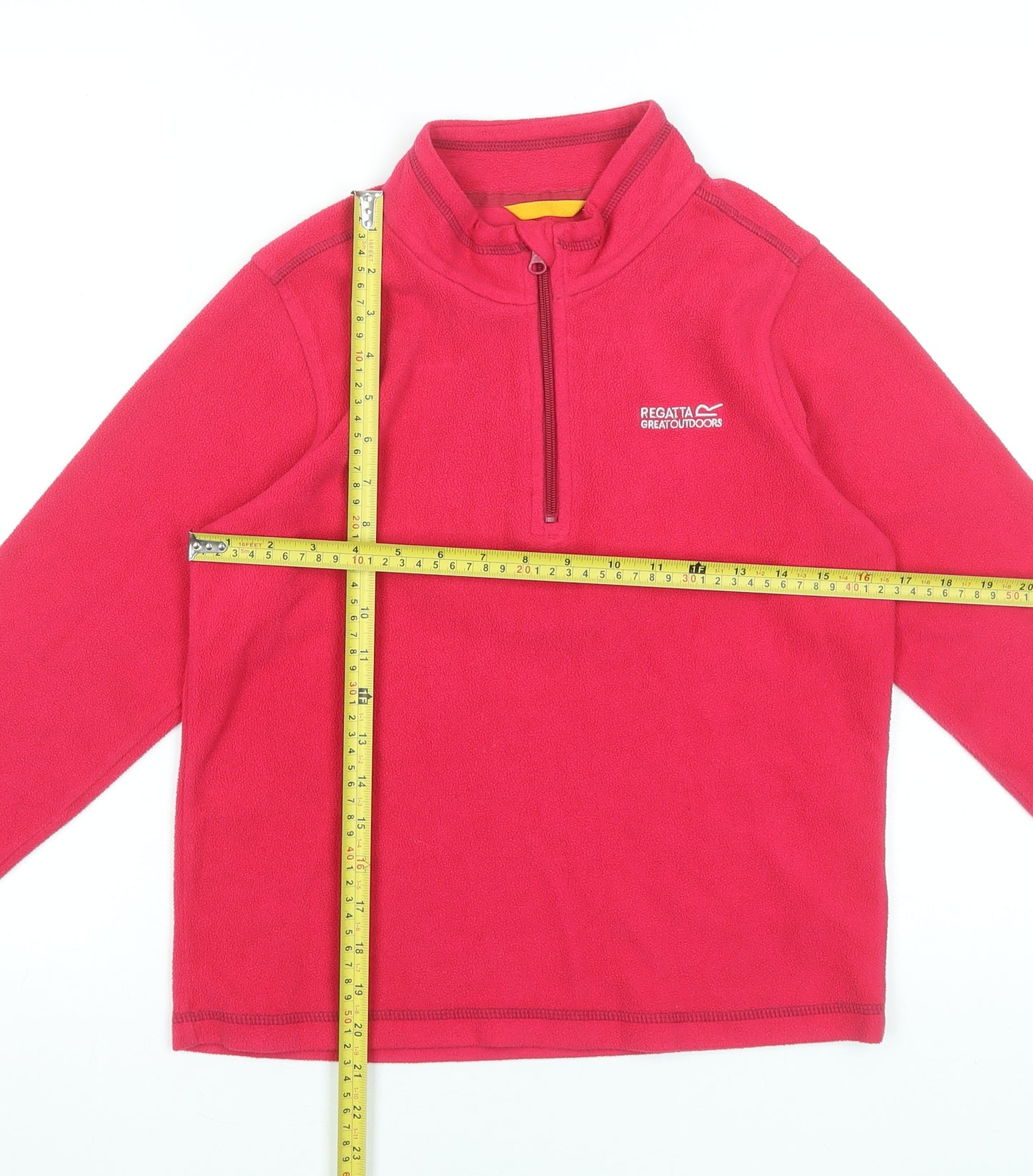 Regatta Girls Red Fleece 1/4 Zip Pullover Sweatshirt 11-12 Years