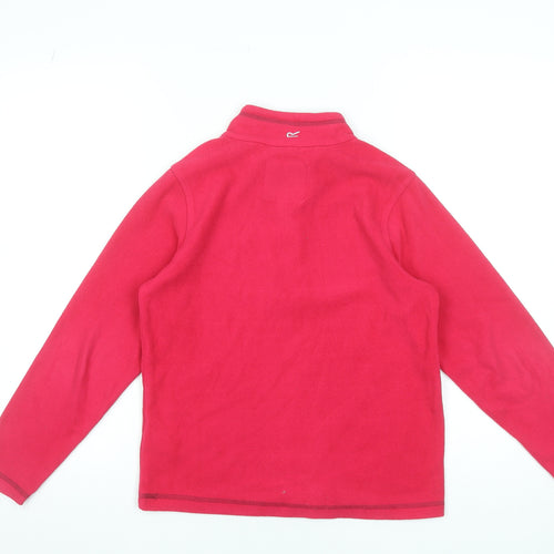 Regatta Girls Red Fleece 1/4 Zip Pullover Sweatshirt 11-12 Years