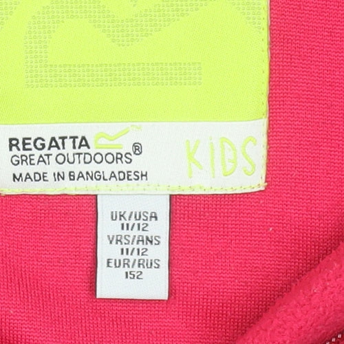 Regatta Girls Red Fleece 1/4 Zip Pullover Sweatshirt 11-12 Years