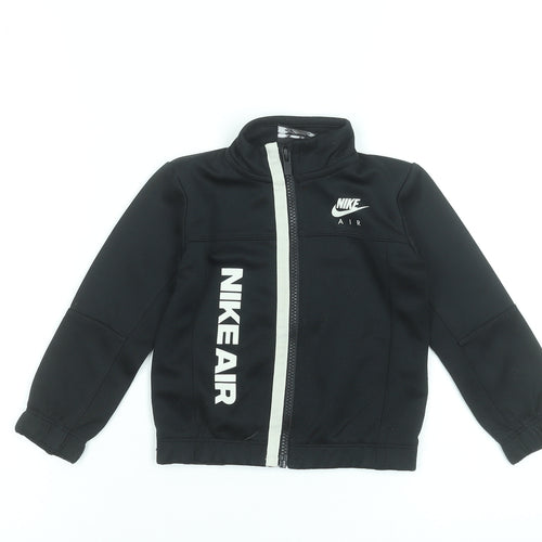 Nike Boys Black Polyester Track Jacket 2 Years Full Zip Sportswear