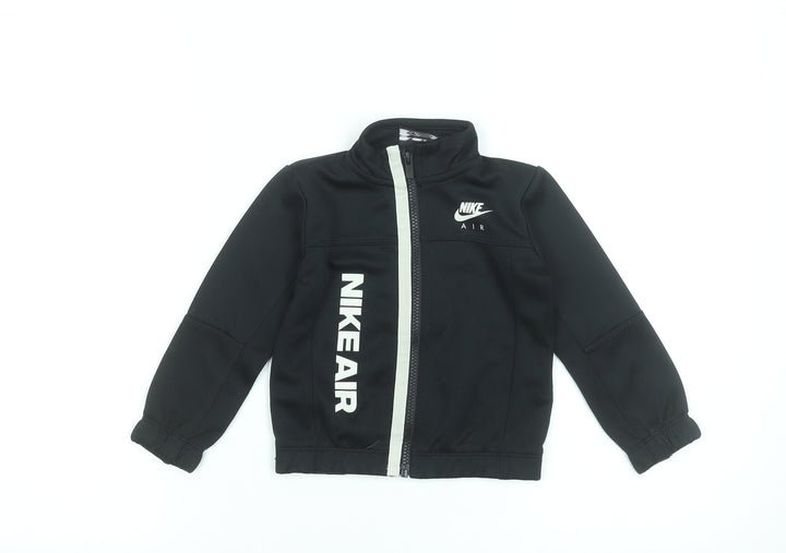 Nike Boys Black Polyester Track Jacket 2 Years Full Zip Sportswear