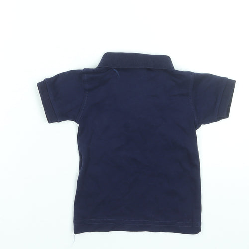 Lacoste Boys Blue Mickey Mouse Polo Shirt 2 Years Short Sleeve Cotton