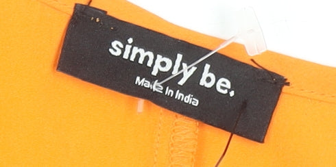 Simply Be Women Orange Size 12 Sleeveless Ruffle Summer Slip Dress