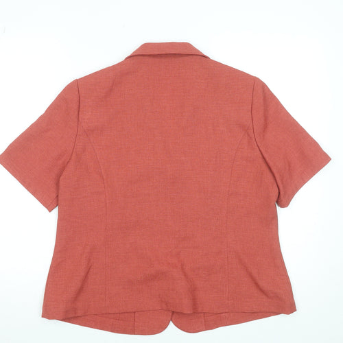 Eastex Women’s Coral Button-Up Blouse UK 16 Classic Short Sleeve Polyester