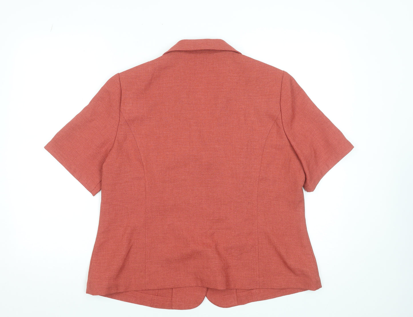 Eastex Women’s Coral Button-Up Blouse UK 16 Classic Short Sleeve Polyester