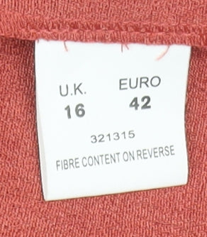 Eastex Women’s Coral Button-Up Blouse UK 16 Classic Short Sleeve Polyester