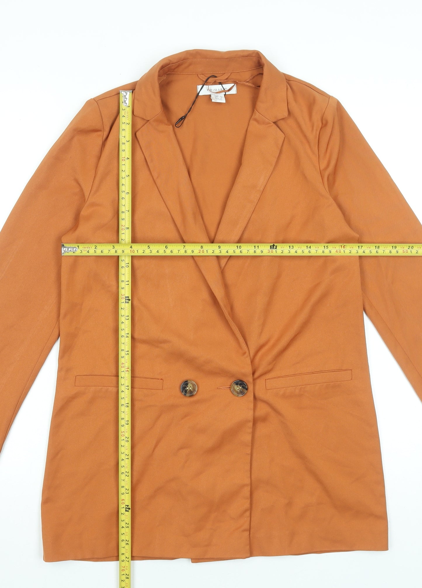 Primark Women’s Brown Blazer Size 6 Regular Fit Polyester Jacket