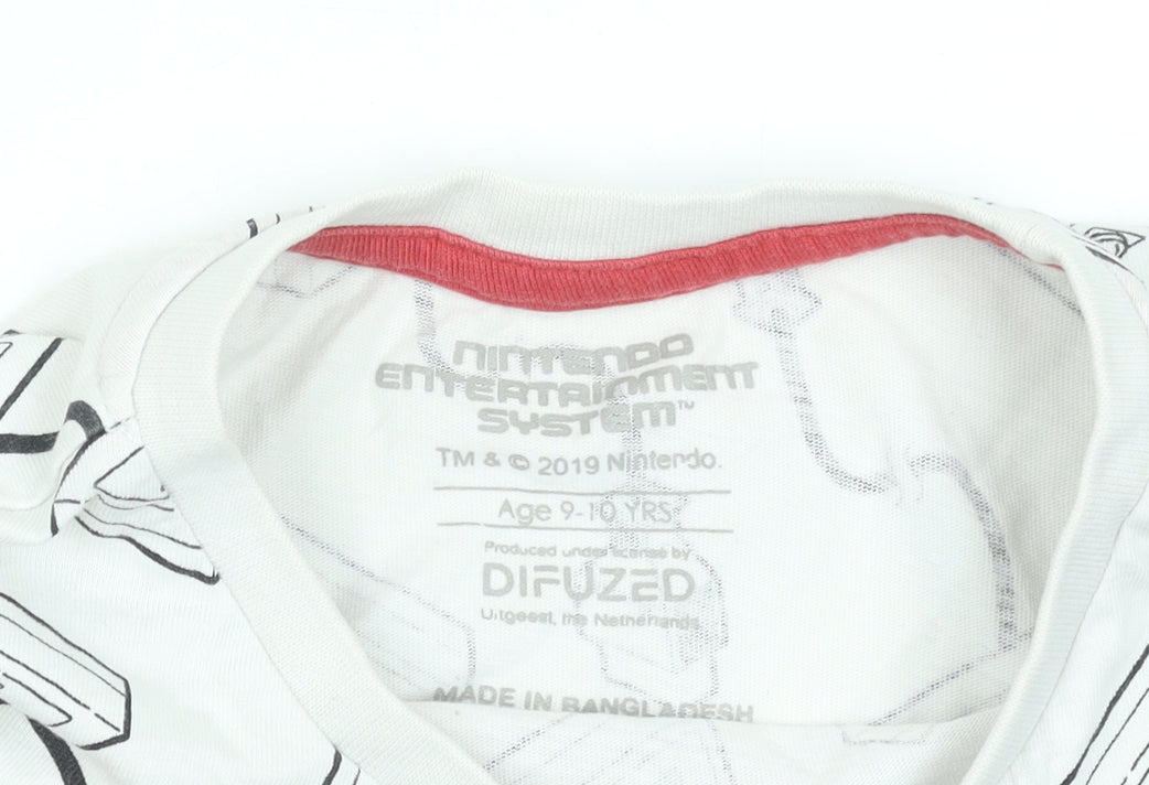 Difuzed Boys White Nintendo NES Controller Graphic Cotton T-Shirt 9-10 Years