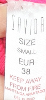 Savida Women's Pink Crew Neck Button Sleeve Pullover Jumper Size 10