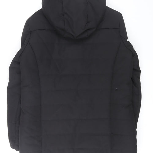 LOFT The Original Women's Black Slim Fit Hooded Puffer Jacket L