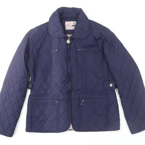 Champion Women's Blue Quilted Mid-Length Jacket Size 12