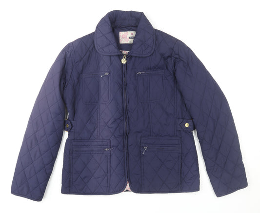 Champion Women's Blue Quilted Mid-Length Jacket Size 12