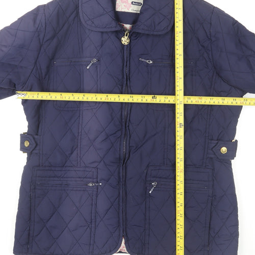 Champion Women's Blue Quilted Mid-Length Jacket Size 12