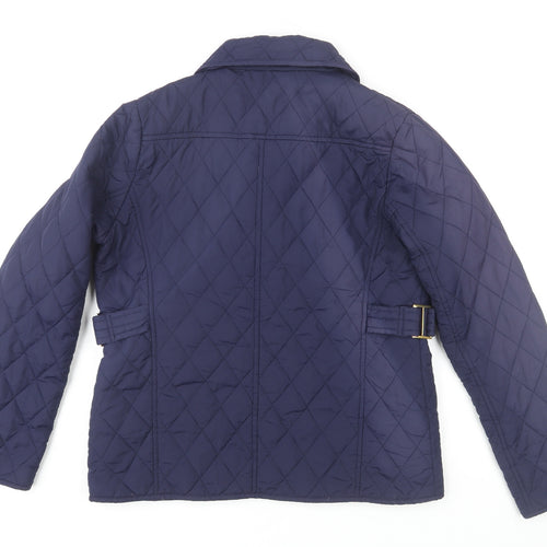 Champion Women's Blue Quilted Mid-Length Jacket Size 12
