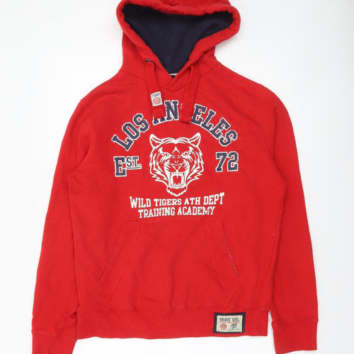 Brave Soul Men's Red Pullover Hoodie S Graphic Los Angeles Style