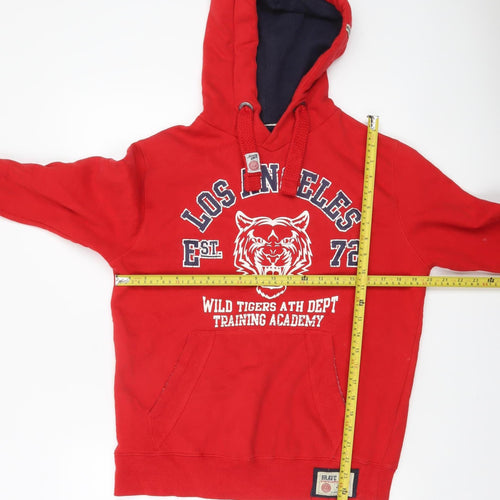 Brave Soul Men's Red Pullover Hoodie S Graphic Los Angeles Style