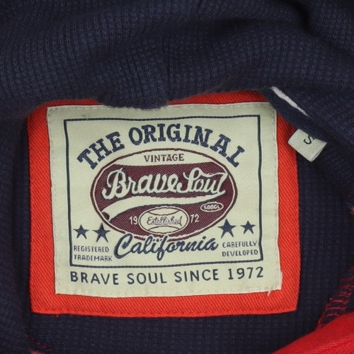 Brave Soul Men's Red Pullover Hoodie S Graphic Los Angeles Style
