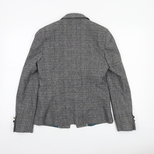 Marks and Spencer Women’s Grey Check Blazer Size 8 Classic Tailored Jacket