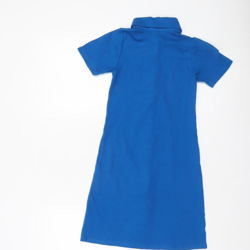 Motel Women’s Blue Collared Short Sleeve Shirt Dress Size S